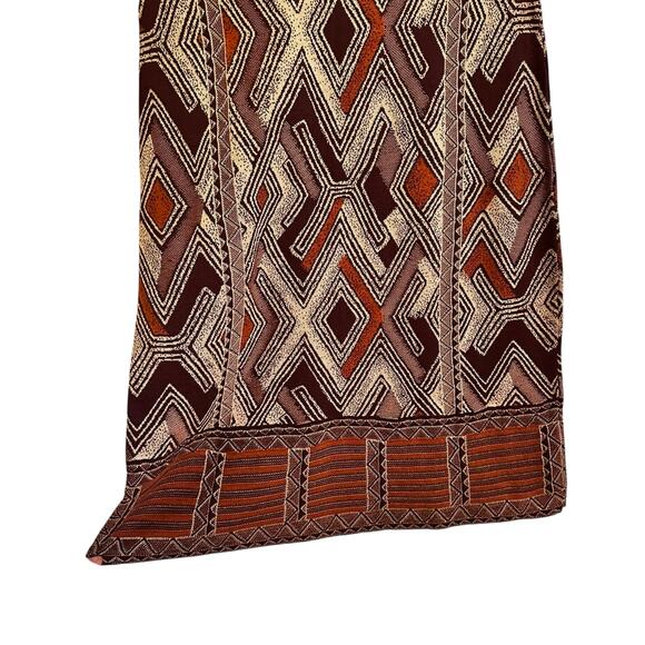 Peruvian Connection Imani Pima Cotton Sheath Dress Size Small Brown Orange Cream - Picture 3 of 7